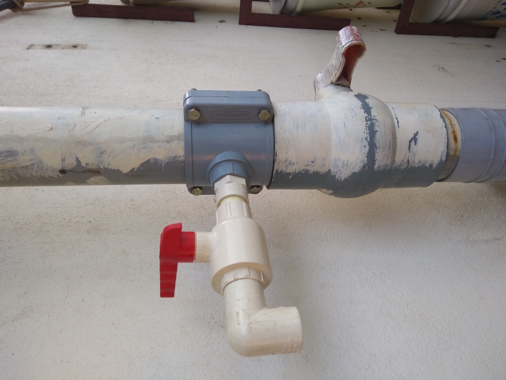 Service saddle with gate valve fixed above first rain separator valve.jpg